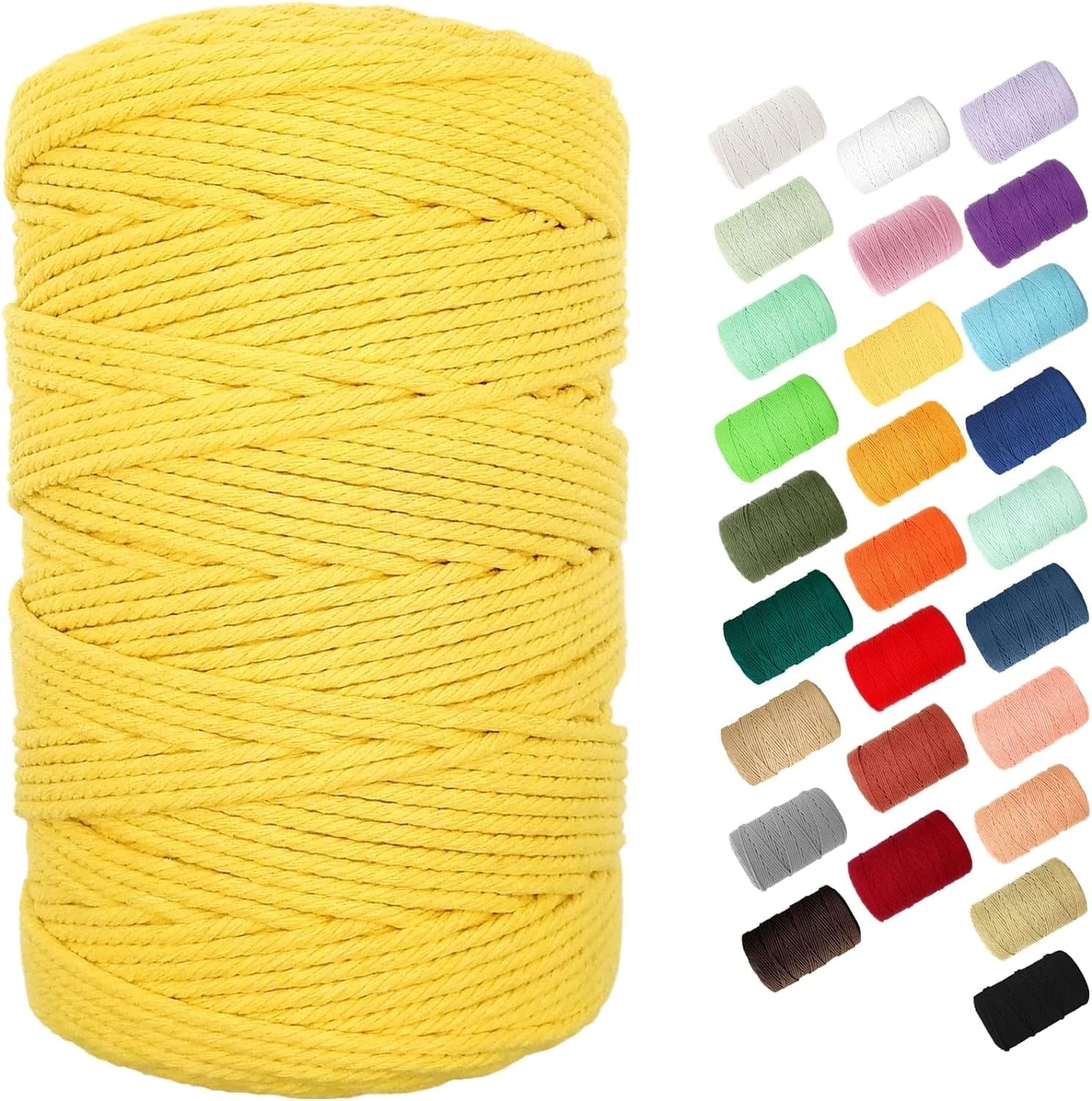 Macrame Cord,  3Mm Cotton Rope 220 Yards(200M) Twine String, 100% Natural Cotton Colored Macrame Rope for Macrame Kit, Plant Hangers, Wall Hanging, Christmas or Wedding Decorative(Navy Blue)