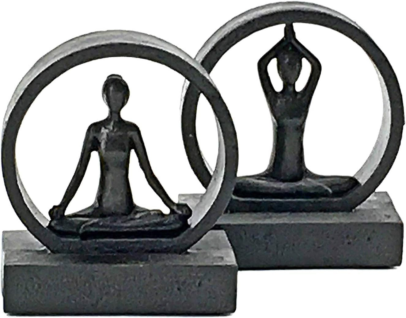 24087 Decorative Bookends Yoga Girl Meditation Pose Mudra Tabletop Statue Cool Book Ends Modern Antiques Design Bookshelf Decor Nonskid Vintage Books Ends Shelves Stoppers