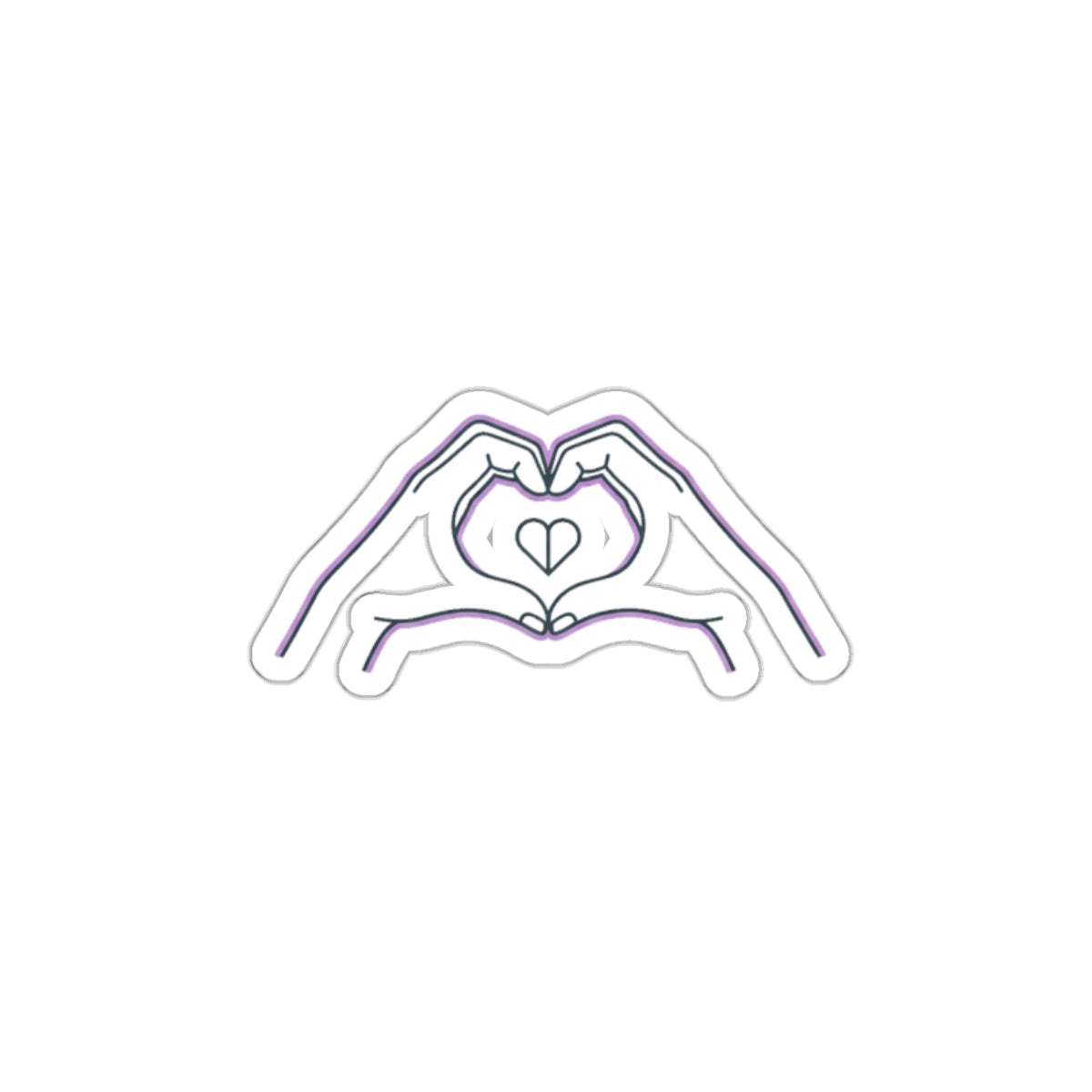 Line Art Heart Hands | Die-Cut Vinyl Sticker for Water Bottles & Laptops | Valentine & Galentine Gift | Minimal Y2K Aesthetic