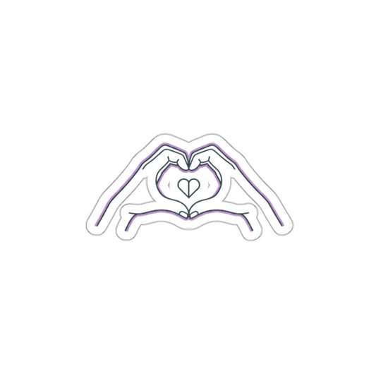 Line Art Heart Hands | Die-Cut Vinyl Sticker for Water Bottles & Laptops | Valentine & Galentine Gift | Minimal Y2K Aesthetic