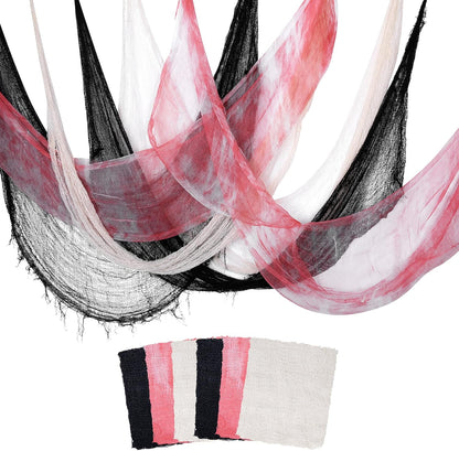 400 X 78.7 Inch Halloween Creepy Cloth - Black Large Size Halloween Scary Spooky Cloth - Windows Doorways Cover Gauze for Halloween Party Haunted House Decorations