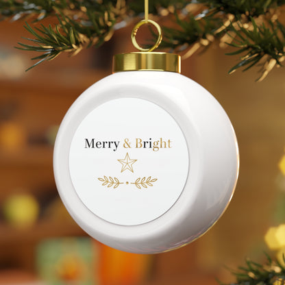 Ceramic Christmas Ball Ornament — Merry & Bright