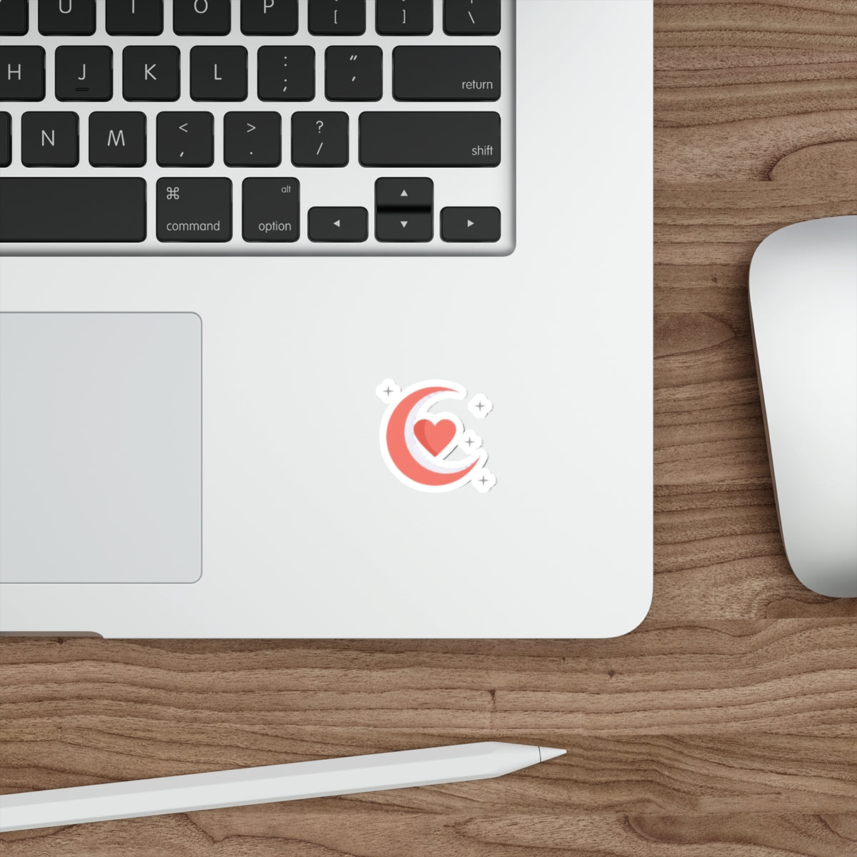 Crescent Moon Heart Sticker | Die-Cut Vinyl Sticker for Laptop & Water Bottle | Valentine & Galentine Gift | Y2K Celestial