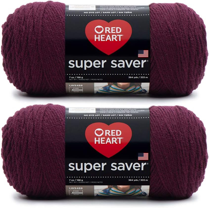 Bulk Buy:  Super Saver (2-Pack) (Cherry Red, 7 Oz Each Skein)