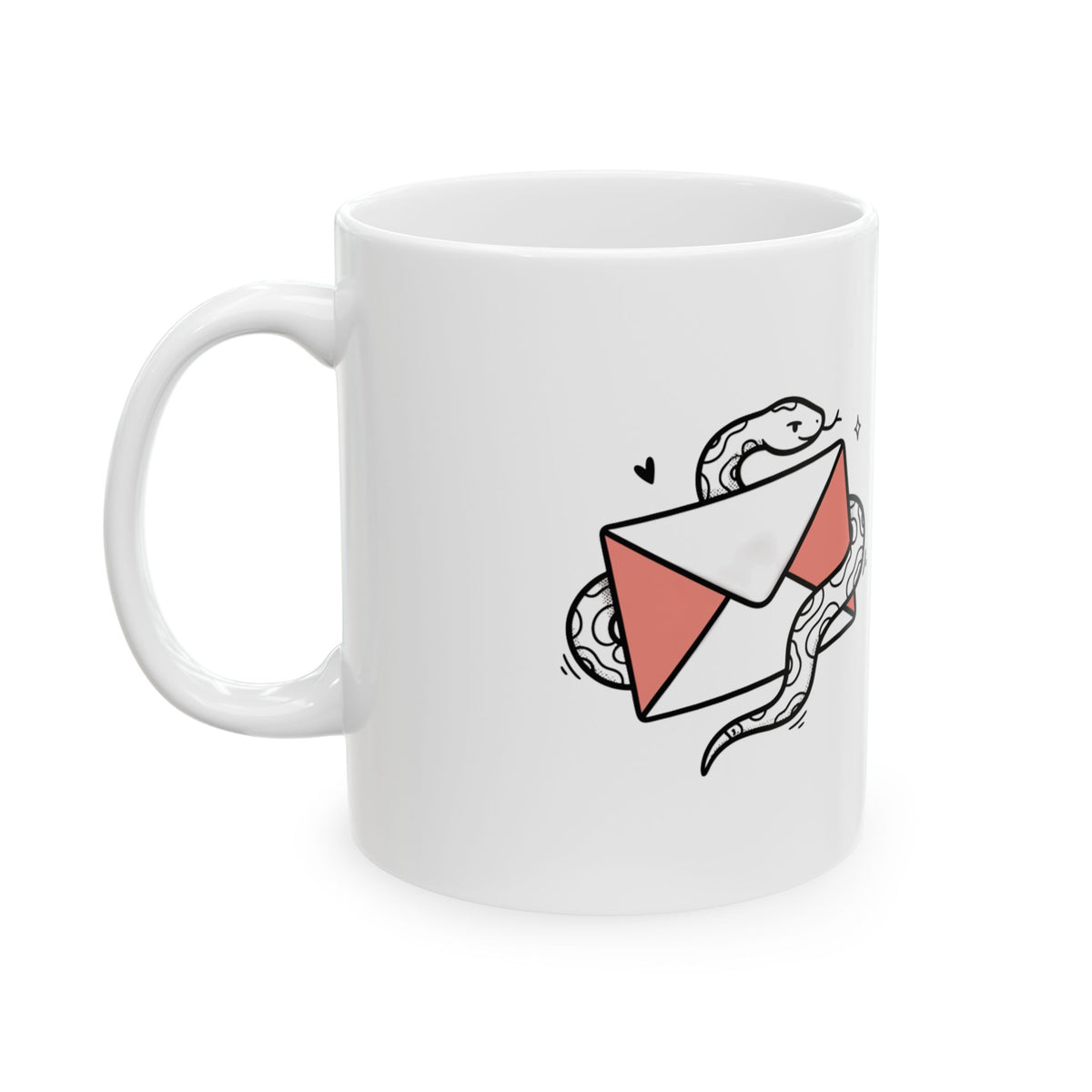 Snake Red Envelope (Gong Xi Fa Cai) | 11oz Ceramic Coffee Mug, Lucky Money Vibes | Lunar New Year Gift for Friends & Family | Chicken Scratch Irony Doodle