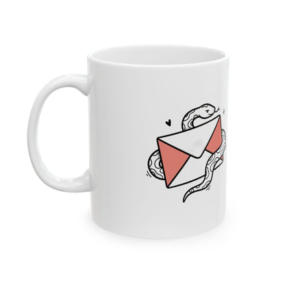 Snake Red Envelope (Gong Xi Fa Cai) | 11oz Ceramic Coffee Mug, Lucky Money Vibes | Lunar New Year Gift for Friends & Family | Chicken Scratch Irony Doodle