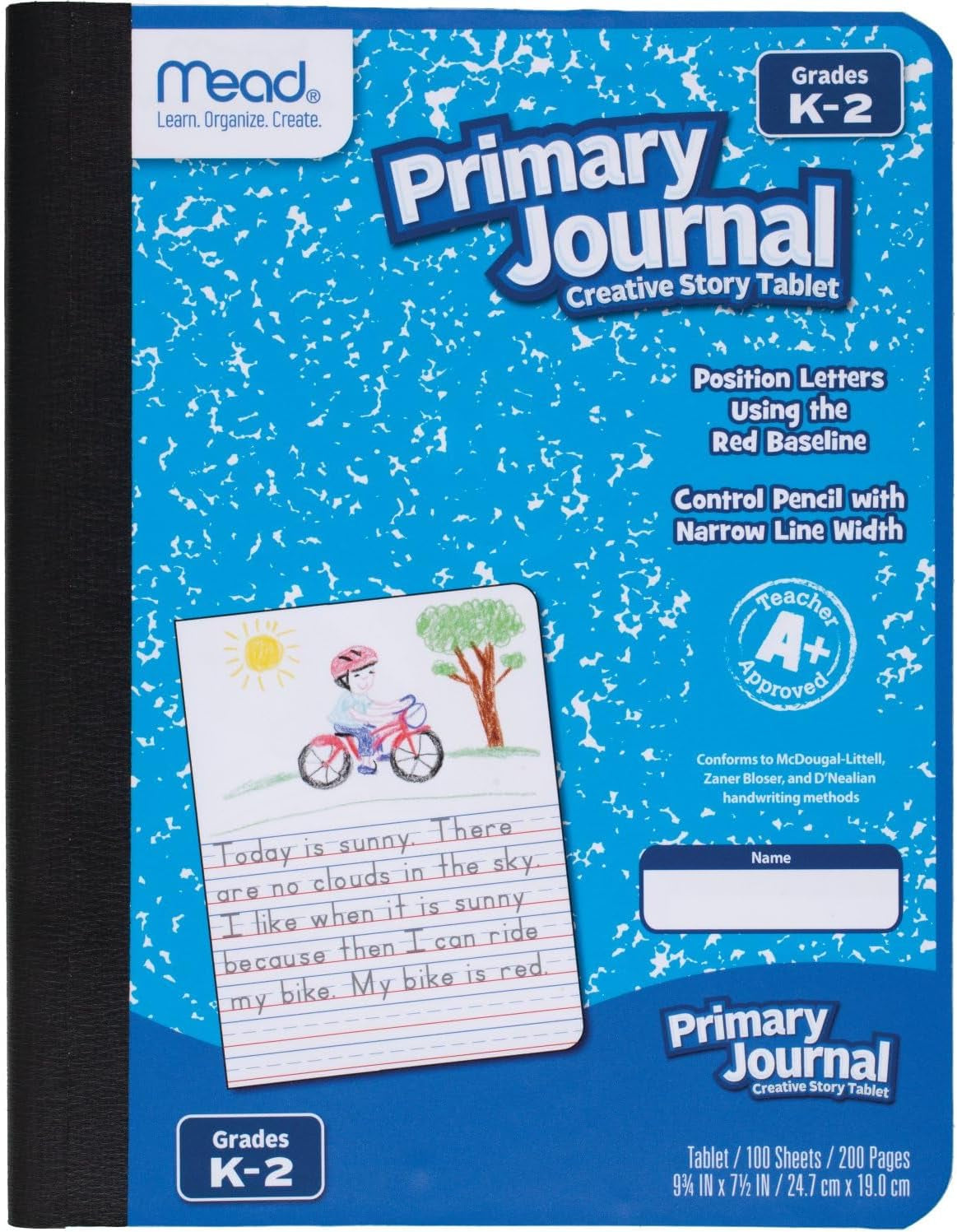 Primary Journal, Half Page Ruled, Grades K-2, 7 1/2" X 9 3/4", 100 Sheets, 1 Count, Color Will Vary (10297)
