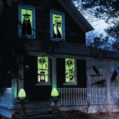 Halloween Window Clings,6 Sheet 85 Pcs Death Bat and Pumpkin Stickers Decals for Kids Window Glass Decoration