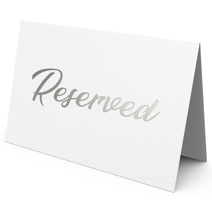 10 Pack Silver Reserved Table Signs for Wedding Party Restaurant   Reserved