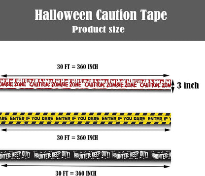 Halloween Zombie Caution Tape & Zombie Posters Pack, Fright Tape Bundle for Zombie Party or Halloween Party