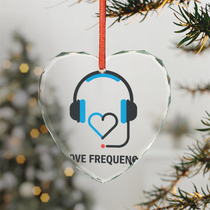 Headphones Heart Cord Design | Crystal Glass Heart Ornament Decor | Valentine & Galentine Gift for Friends | Y2K Aesthetic