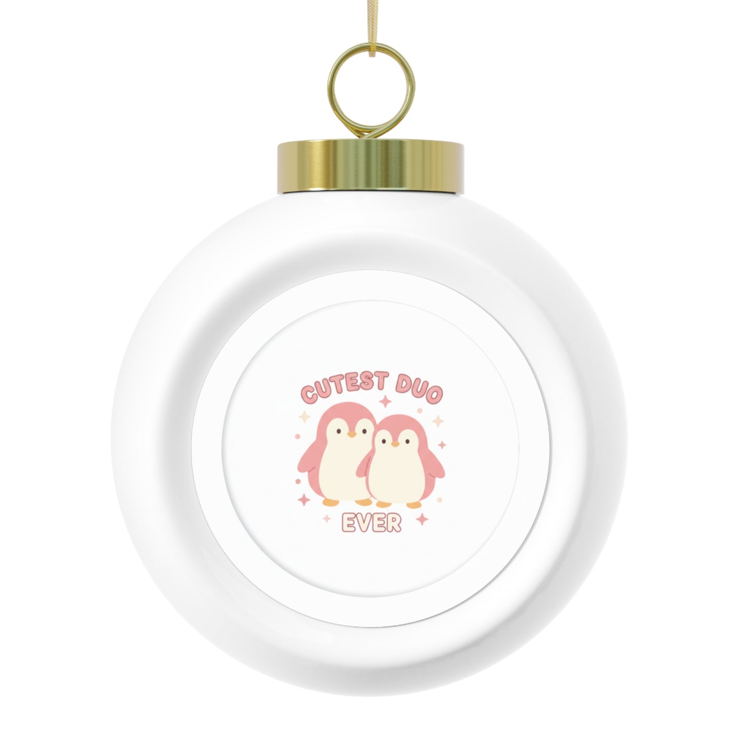 Christmas Ball Ornament - Cutest Duo Ever Holiday Ceramic Ornament