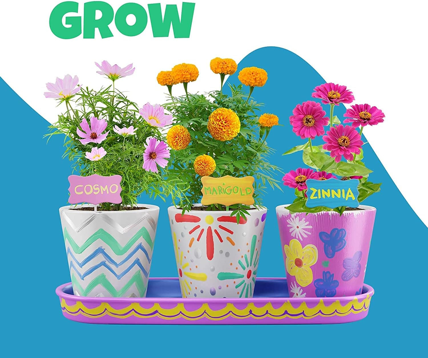 Paint & Plant Stoneware Flower Gardening Kit - Easter Gifts for Girls & Boys Ages 6-12 - Kids Arts & Crafts Project Birthday Gift, STEM Activity for Age 6, 7, 8, 9, 10, 11 & 12 Year Old Girl
