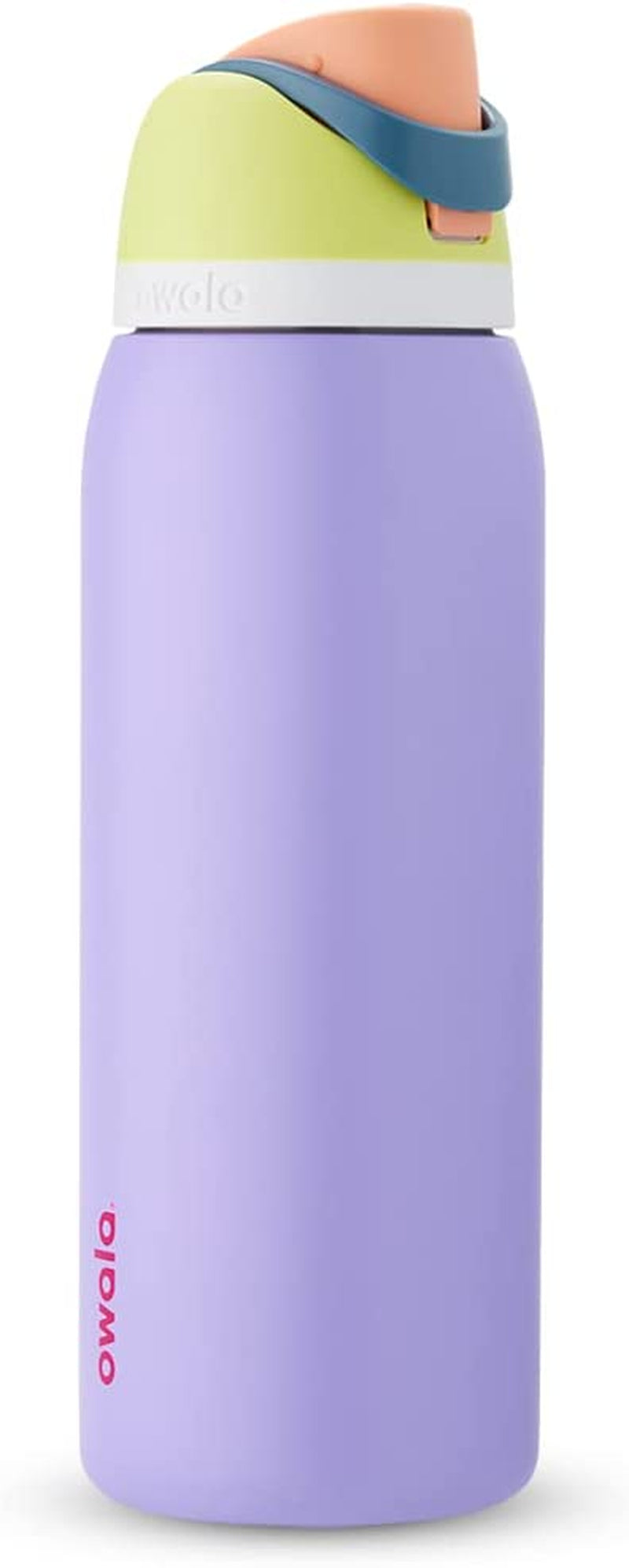 Freesip Insulated Stainless Steel Water Bottle with Straw for Sports and Travel, Bpa-Free, 24-Oz, Orchid/Orange (Tropical)