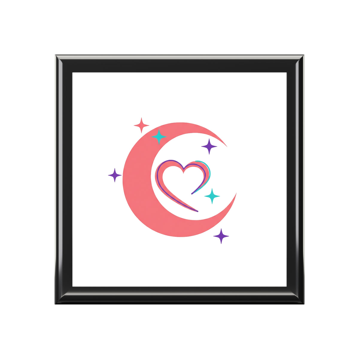Crescent Moon Heart Gradient | Jewelry Box Keepsake Organizer | Valentine, Galentine’s, Self-Love Gift | Y2K Celestial Aesthetic