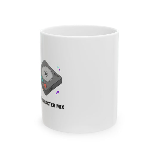 Y2K Heart CD Player Graphic | 11oz Ceramic Coffee Mug for Music Lovers | Valentine & Galentine Gift | Pink Silver Aesthetic