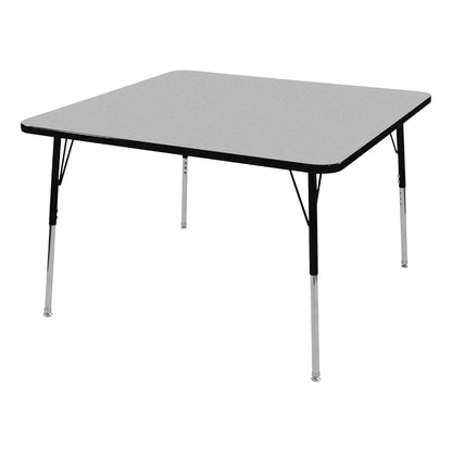 Adjustable-Height Rectangle Activity Table, 48" W X 48" D, Gray/Black, NOR-RCE4848C-GBK, Grey/Black