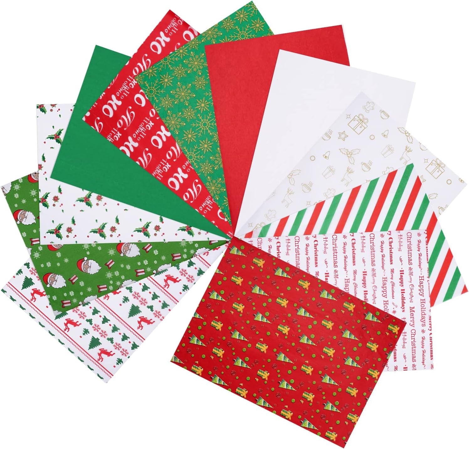 Christmas Tissue Paper, 180 Sheets 19.7" X 19.7" Xmas Wrapping Paper in 12 Different Designs Christmas Series Tissue Paper Bulk for Gift Wrapping Wine Bottles DIY Crafts Decor