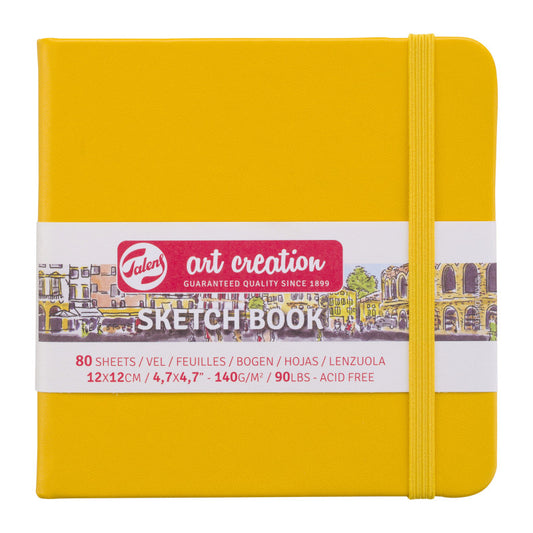 Sketchbook, 80 Sheets, 90lbs, Golden Yellow Cover, 4.7" x 4.7"
