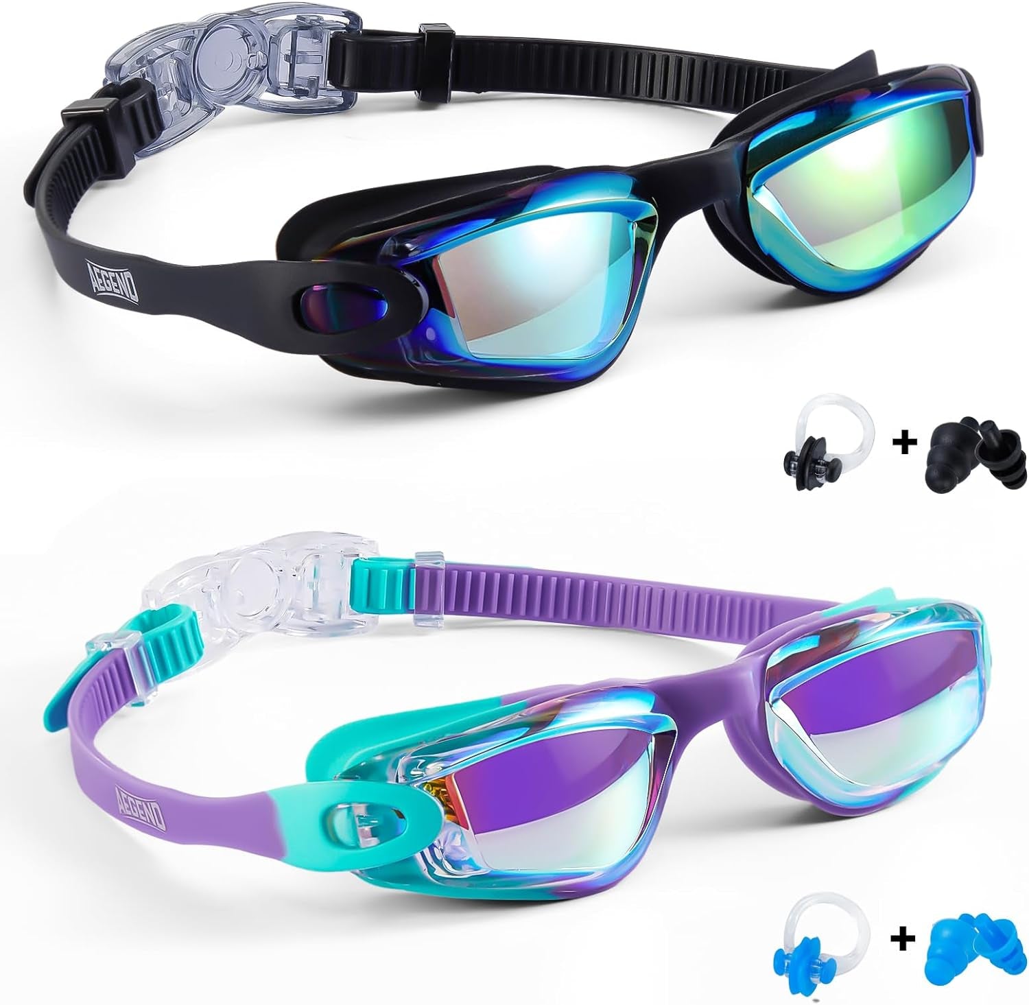 Kids Swim Goggles, Pack of 2 Swimming Goggles for Children Boys & Girls Age 3-14