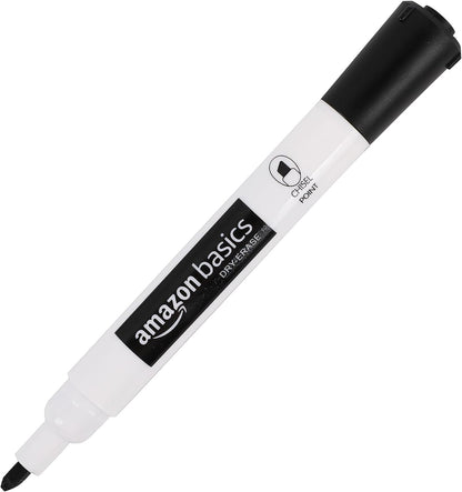 12-Pack Low-Odor Chisel Tip Dry Erase Whiteboard Markers, Black