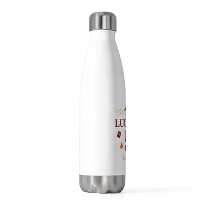 Lucky Xi Fire Horse 2026 | 20oz Insulated Stainless Steel Tumbler Bottle | Lunar New Year Family & Friend Gift | Red Gold