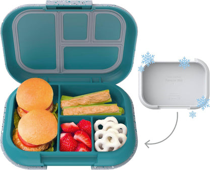 ® Kids Chill Leak-Proof Lunch Box - Included Reusable Ice Pack Keeps Food Cold; 4-Compartment Bento Lunch Container; Microwave & Dishwasher Safe; 2 Year Manufacturer Warranty (Red/Royal)