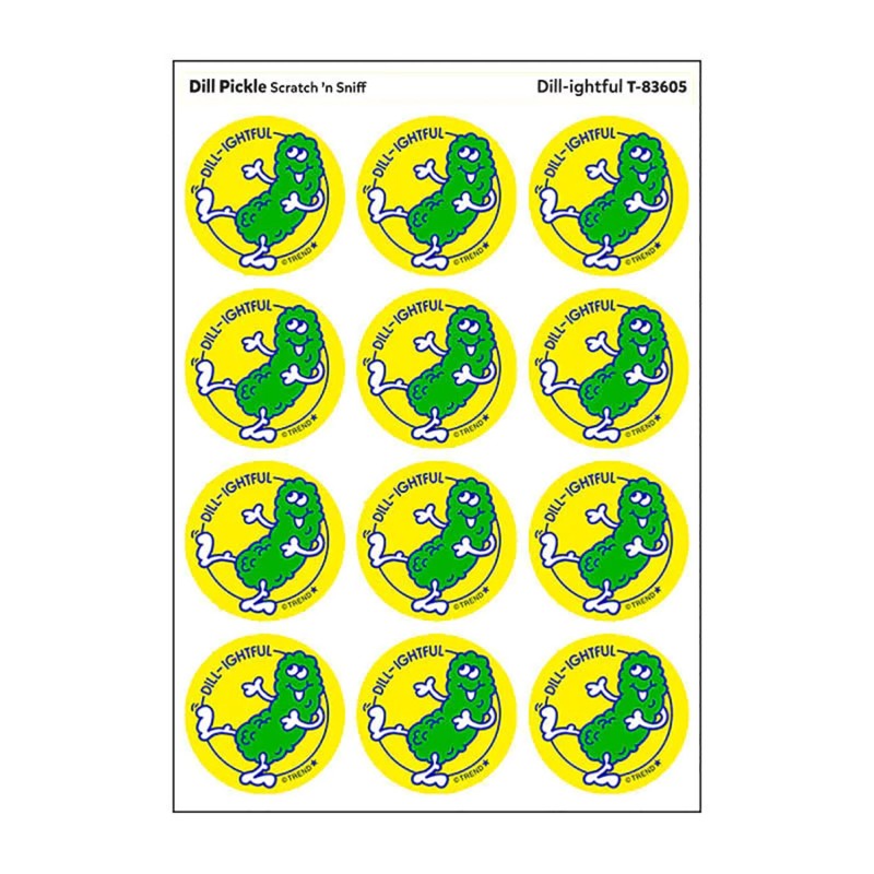 Dill-ightful/Dill Pickle Scented Stickers, Pack of 24