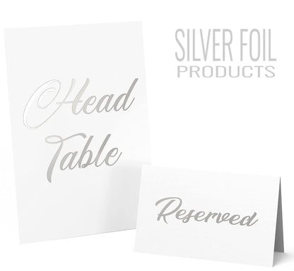 10 Pack Silver Reserved Table Signs for Wedding Party Restaurant   Reserved