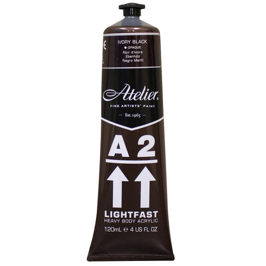A2 Heavy Body Lightfast Artist Acrylic, 4 oz., Ivory Black