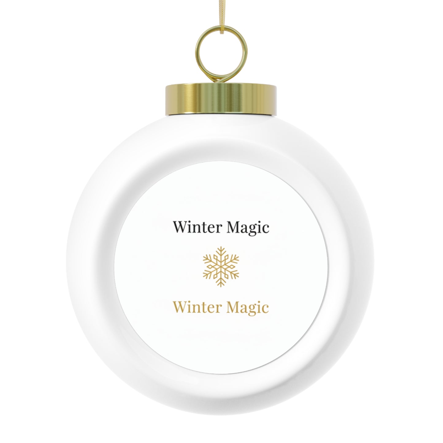 Christmas Ball Ornament - Winter Magic Glossy Ceramic Holiday Ornament