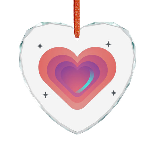Gradient Blob Heart | Crystal Glass Heart Ornament for Valentine Decor | Galentine’s, Couples, Bestie Gift | Y2K Aesthetic