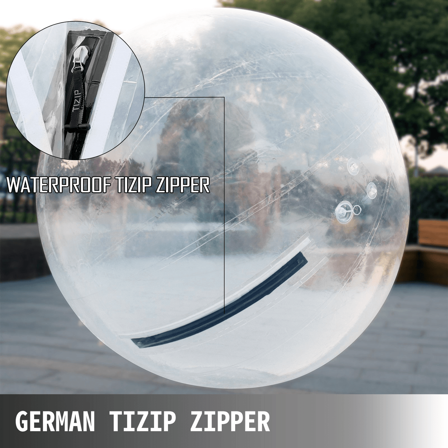 1.5M Walk on Water Walking Ball Roll Inflatable Zorb Ball w/ German Zipper PVC - Loomini