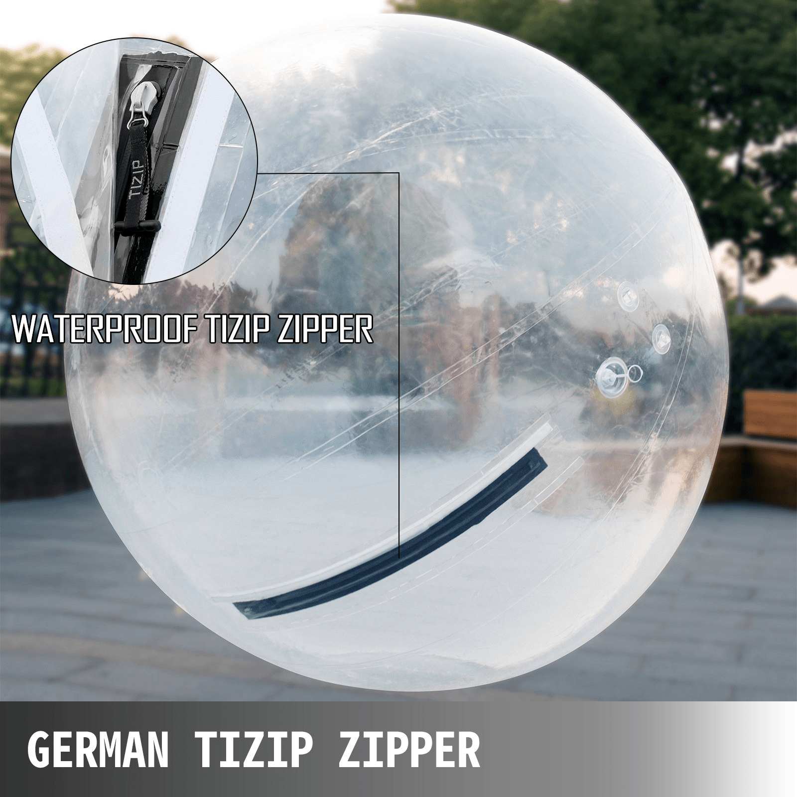 1.5M Walk on Water Walking Ball Roll Inflatable Zorb Ball w/ German Zipper PVC - Loomini