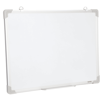 VEVOR Magnetic Whiteboard, 24 x 18 Inches, Dry Erase Board for Wall with Aluminum Frame, White Board Includes 1 Magnetic Erase & 2 Dry Erase Marker & Movable Tray for Office Home Restaurant and School - Loomini