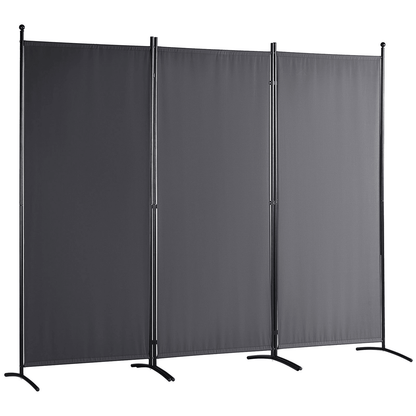 VEVOR Room Divider, 6.1 ft （102×71inch）Room Dividers and Folding Privacy Screens (3-panel), Fabric Partition Room Dividers for Office, Bedroom, Dining Room, Study, Freestanding, Dark Gray - Loomini