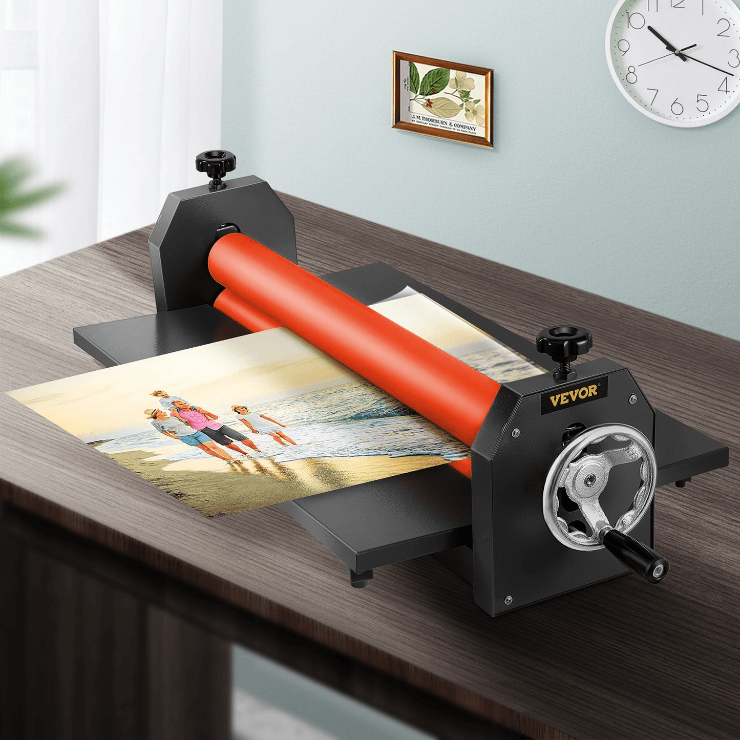 VEVOR 51 Inch Cold Laminator Machine 10mm Manual Vinyl Photo Film Cold laminator Hand Crank Pressure Cold Roll laminator(51Inch) - Loomini