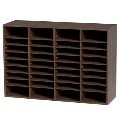 VEVOR Literature Organizers, 36 Compartments Office Mailbox with Adjustable Shelves, Wood Literature Sorter 39.3x12x26.8 inches for Office, Home, Classroom, Mailrooms Organization, EPA Certified Brown - Loomini