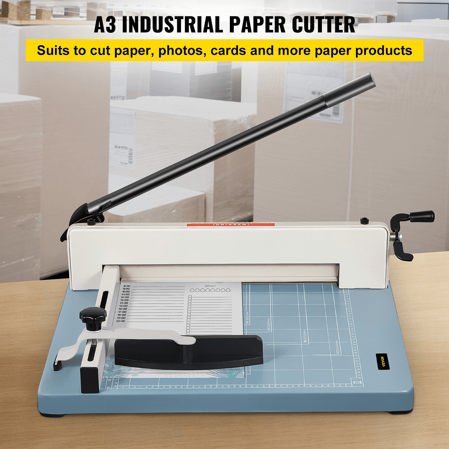 VEVOR Industrial Paper Cutter A3 Heavy Duty Paper Cutter 17 Inch Paper Cutter Heavy Duty 500 Sheets Paper with Clear Cutting Guide for Offices, Schools, Businesses and Printing Shops - Loomini