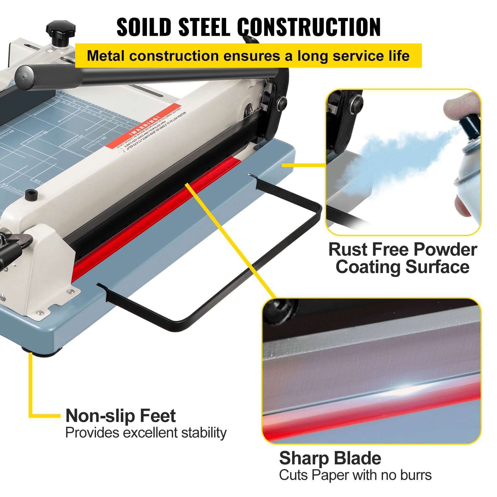 VEVOR Industrial Paper Cutter A3 Heavy Duty Paper Cutter 17 Inch Paper Cutter Heavy Duty 500 Sheets Paper with Clear Cutting Guide for Offices, Schools, Businesses and Printing Shops - Loomini