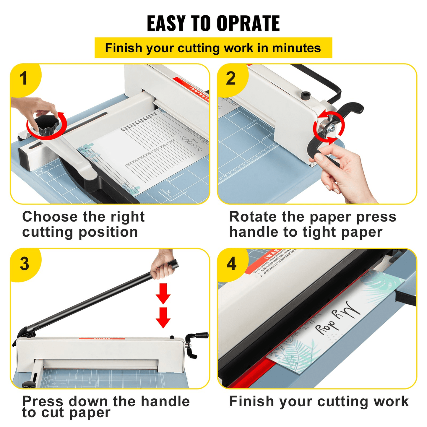 VEVOR Industrial Paper Cutter A3 Heavy Duty Paper Cutter 17 Inch Paper Cutter Heavy Duty 500 Sheets Paper with Clear Cutting Guide for Offices, Schools, Businesses and Printing Shops - Loomini