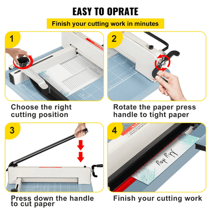 VEVOR Industrial Paper Cutter A3 Heavy Duty Paper Cutter 17 Inch Paper Cutter Heavy Duty 500 Sheets Paper with Clear Cutting Guide for Offices, Schools, Businesses and Printing Shops - Loomini