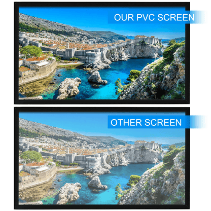 VEVOR Projector Screen Fixed Frame 100inch Diagonal 16:9 4K HD Movie Projector Screen with Aluminum Frame Projector Screen Wall Mounted for Home Theater Office Use - Loomini