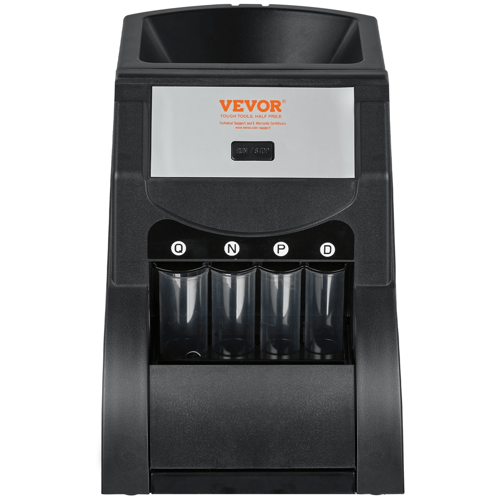 VEVOR USD Coin Sorter, Coin Sorter Machine for USD Coin 1￠ 5￠ 10￠ 25￠, Sorts up to 230 Coins/min, Coin Sorter and Wrapper Machine Holds 200 Coins Included 4 Coin Tubes, Black - Loomini