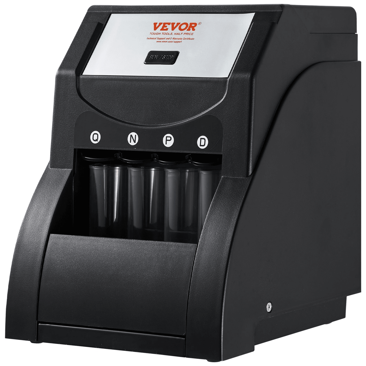 VEVOR USD Coin Sorter, Coin Sorter Machine for USD Coin 1￠ 5￠ 10￠ 25￠, Sorts up to 230 Coins/min, Coin Sorter and Wrapper Machine Holds 200 Coins Included 4 Coin Tubes, Black - Loomini