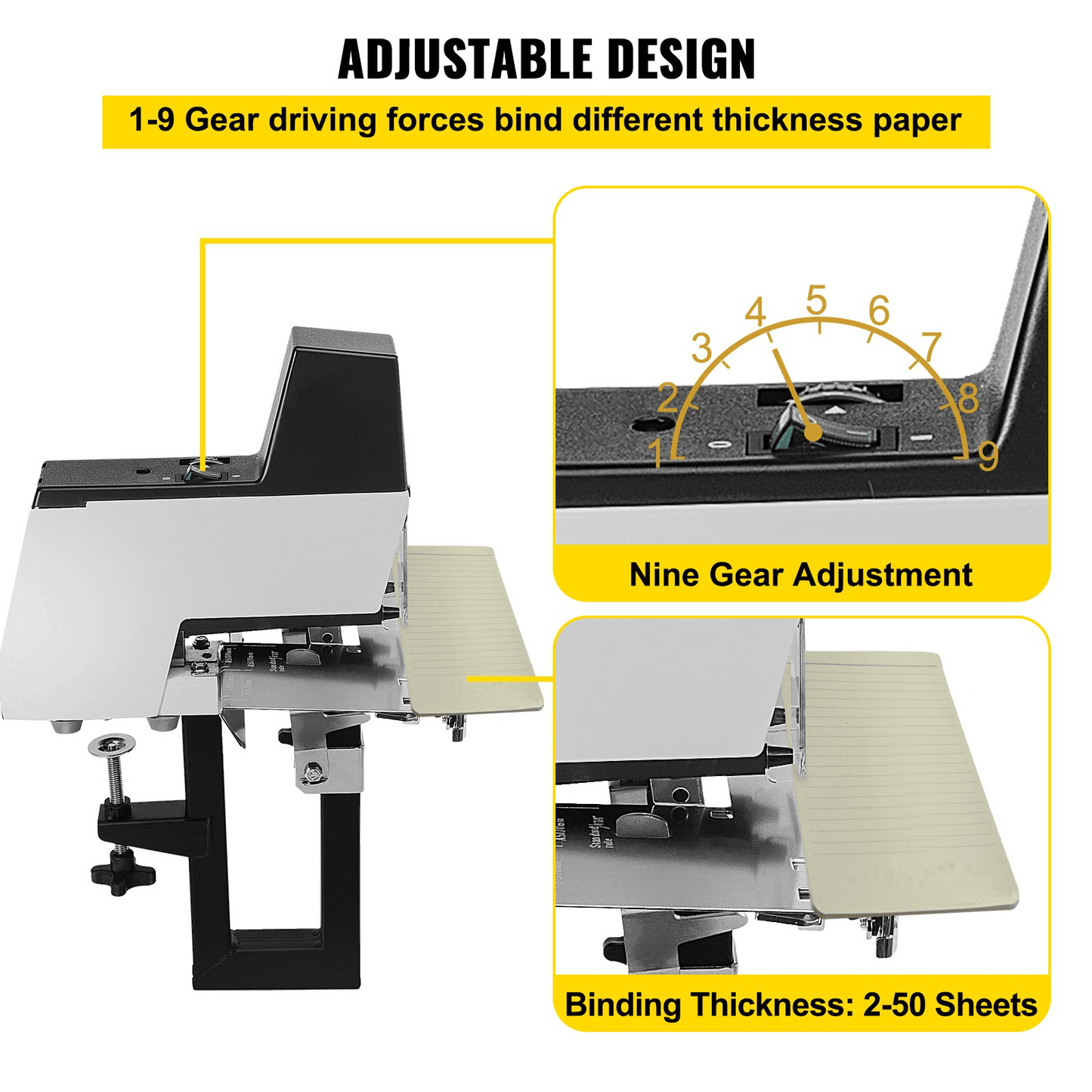 VEVOR Electric Stapler Rapid 106 Automatic Saddle Binding Machine Heavy Duty Flat and Book Binding Machine 2-50 Sheet 110V - Loomini