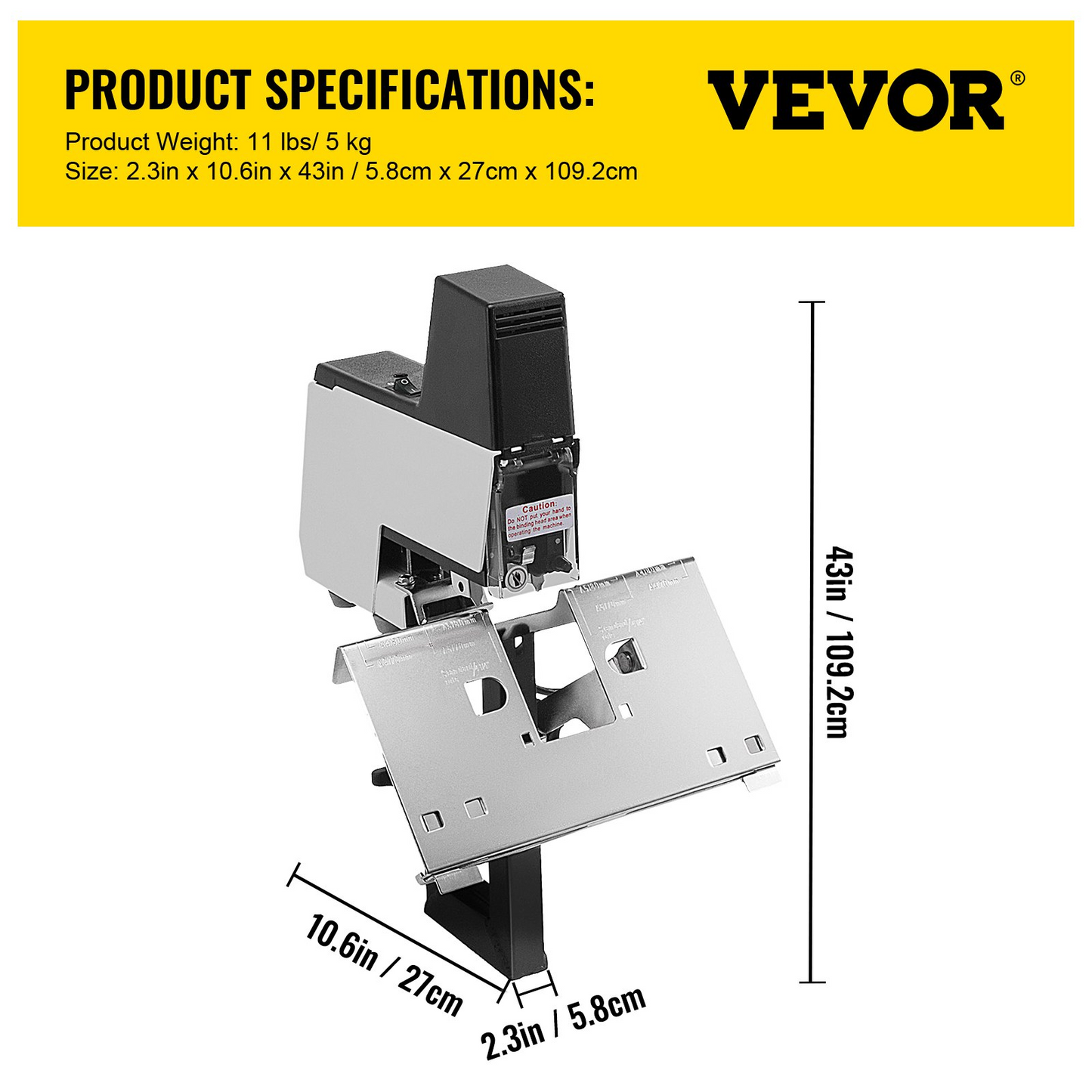 VEVOR Electric Stapler Rapid 106 Automatic Saddle Binding Machine Heavy Duty Flat and Book Binding Machine 2-50 Sheet 110V