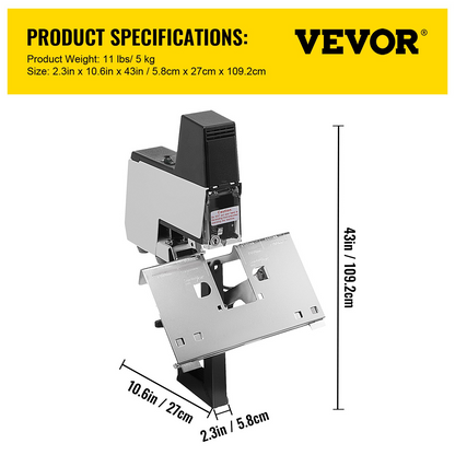VEVOR Electric Stapler Rapid 106 Automatic Saddle Binding Machine Heavy Duty Flat and Book Binding Machine 2-50 Sheet 110V