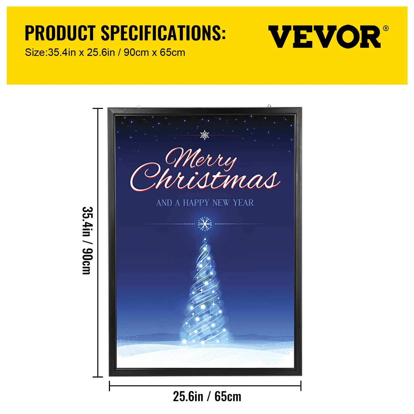 VEVOR 33X24inch LED Movie Poster Frame Slim Snap Aluminum LED Light Box for Poster Advertising Menu/business Signs Menu Display(33X24inch-LED) - Loomini