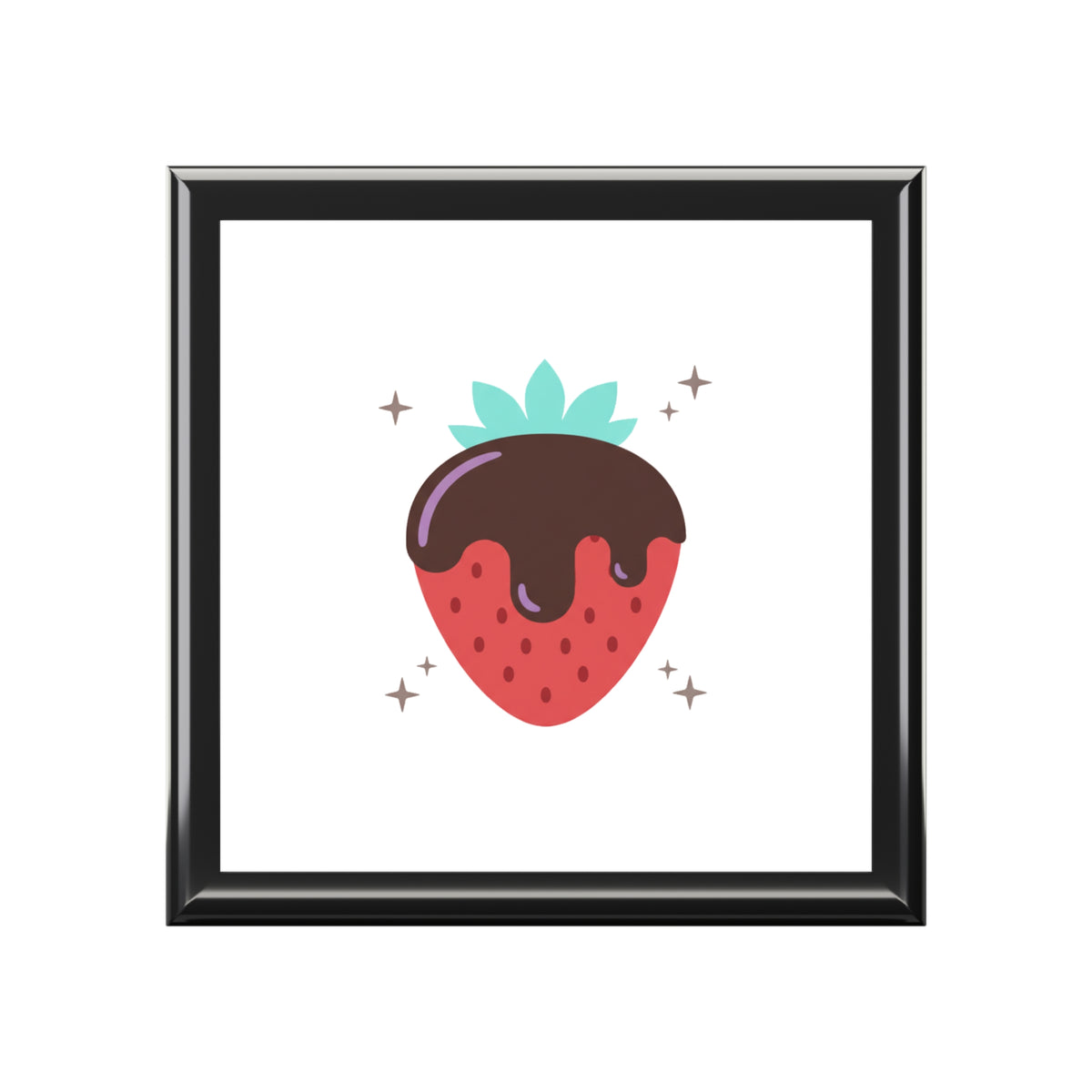 Chocolate-Dipped Strawberry Pink Drizzle | Jewelry Box for Rings & Earrings | Valentine, Galentine & Self-Love Gift | Y2K Cute Aesthetic
